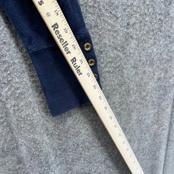 Lilly Pulitzer Sweater Women Large Navy Blue Argyle Cotton V Neck Pullover - Picture 3 of 11